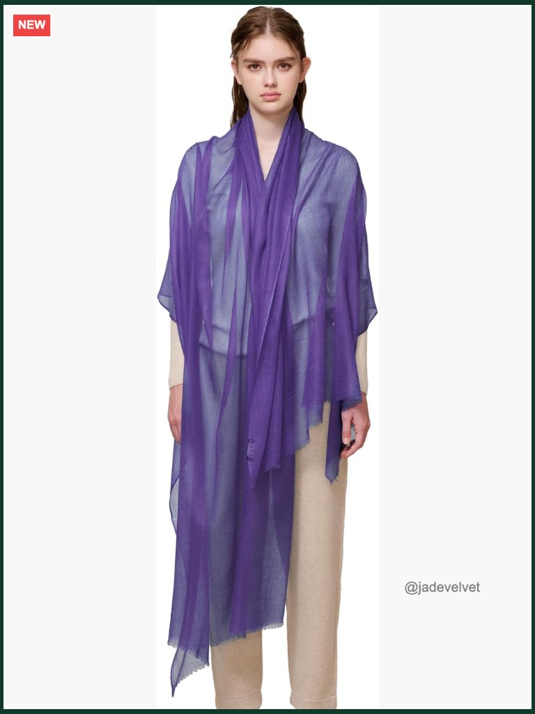 Extra Large 100% Cashmere Pashmina Scarf Shawl Wraps Lightweight Sheer Silk-Like